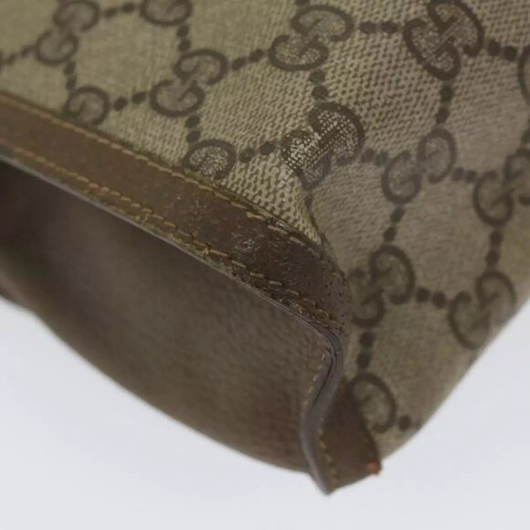 GUCCI GG Supreme Web Sherry Line Clutch Bag Beige Red 89 01 033 Auth th4233 - Picture 9 of 16